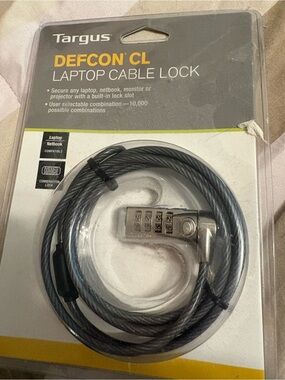 Targus DEFCON CL Laptop Cable Lock in gray and silver
